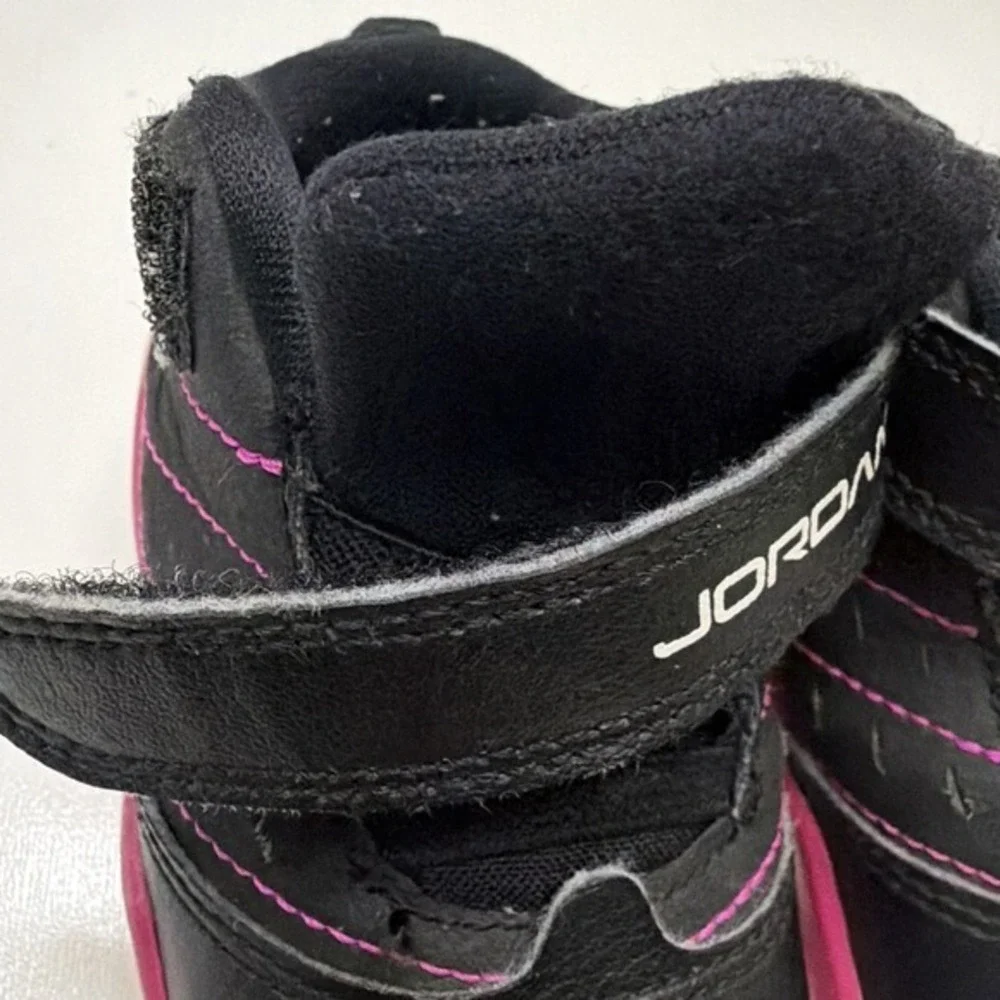 Nike Air Jordan 5C‎ Toddler Shoes Black Pink Hook And Loop Jumpman.         3816